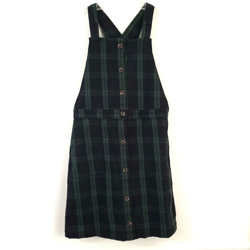 Old Navy Black Watch Plaid Jumper Dress Pinafore School Uniform Girls XL 14 16